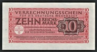 Vad - Germany - 10 Reichsmark - Clearing Note German Armed Forces (cv=$50) P M40
