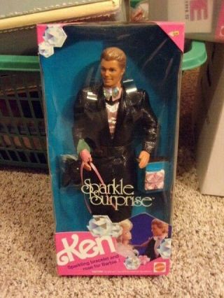 Mattel Barbie Sparkle Surprise Ken Doll Nrfb 1991