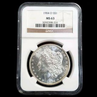 1904 O Us United States Morgan Silver $1 One Dollar Ngc Ms63 Graded Coin Ps8231