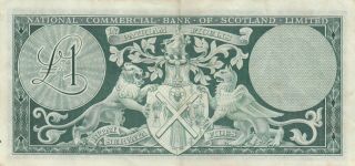 National Commercial Bank of Scotland UK Britain 1 pound 1966 B805 P - 269 VF 2