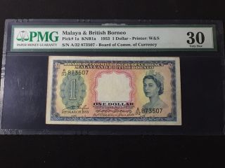 1953 MALAYA & BRITISH NORTH BORNEO 1 DOLLAR P 1a PMG 30 BRUNEI/CHINA 3