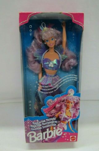 Vintage 1993 Mattel Barbie Doll " Magical Hair Mermaid " Nrfb 11570 Hard To Find