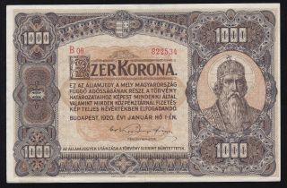 Hungary - - - - - - 1000 Korona 1920 - - - - - Vf - - - - - - -
