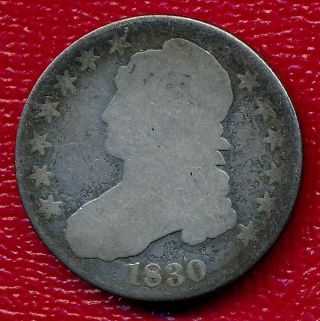 1830 Capped Bust Silver Half Dollar Nicely Circulated