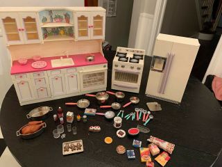 Tyco Kitchen Littles Deluxe Kitchen Sink Oven Fridge Set Barbie & More 1996