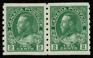 Canada Stamp Scott 128 2c King George V Pair Nh Og Never Hinged