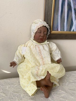 Vintage 19 " Lee Middleton Dear One African American Black Newborn Baby Girl Doll