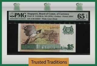 Tt Pk 10 Nd (1976) Singapore 5 Dollars " Lion 