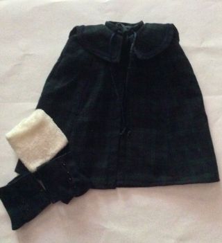 Pleasant Company American Girl Samantha Plaid Cape & Gaiters,  1990 Winter Outfit