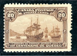 Canada 1908 Quebec Tercentenary 20c Dull Brown (sg195/ 103) Fine Mounted