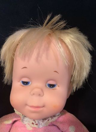 Drowsy Sleepy Eye Doll Vinyl & Pink Cloth Pull String Mattel 1964 Vintage Toy