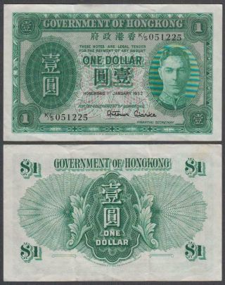 Hong Kong - King George Vi,  1 Dollar,  1952,  Vf,  P - 324 (b)