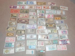 65 Foreign Notes Currency Asia Europe South & Central America Africa Mexico