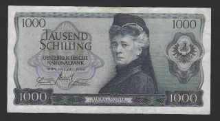 Austria Banknote 1000 Schilling 1966
