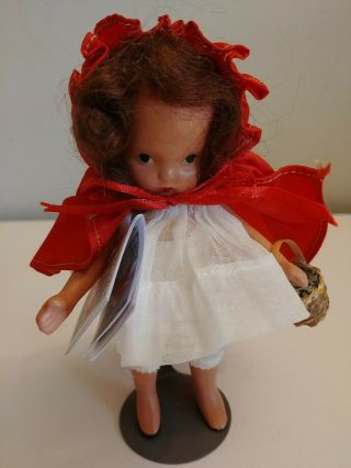 Vintage 5 1/4 " Nancy Ann Storybook Doll Bisque Jointed Red Riding Hood Look