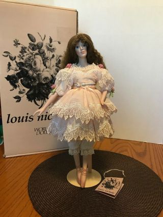 1986 World Doll,  Inc.  - Louis Nichole Porcelain Ballerina Doll Pink Dress - 15 "