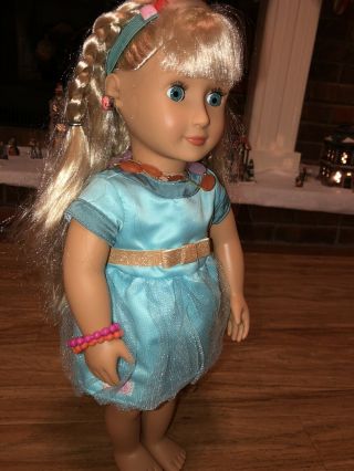 Our Generation BD31120 18 inch Jewelry doll Blond Hair Blue Eyes EUC 2