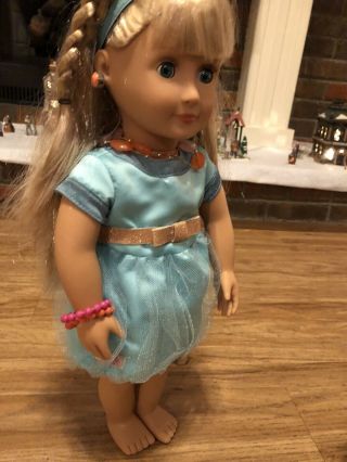 Our Generation BD31120 18 inch Jewelry doll Blond Hair Blue Eyes EUC 3