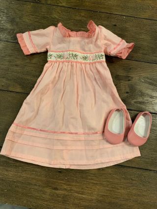 American Girl Doll Caroline Meet Dress And Pink Shoes