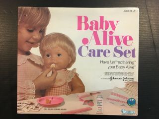Vintage 70s Kenner Baby Alive Doll Care Set Food Diapers Brush Pacifier