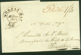 Canada - Murrai Bay (malbaie Today) 1842 Pre - Stamp Folded Letter.  (70)