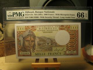 Djibouti Banque Nationale Pick 37e (1991) 1000 Francs