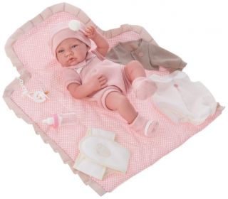 Antonio Juan 16.  5 " Newborn Anatomically - Correct Baby Girl Doll With Layette Set