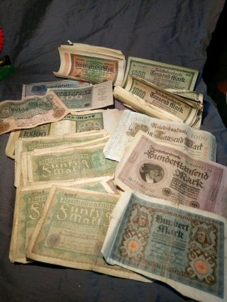 Over 80 Vintage German Reichsbanknote 1908 - 1922