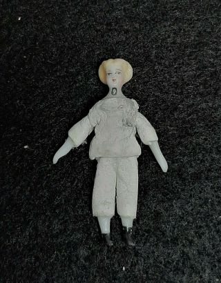 Vintage Pat Boldt Miniature Doll - Leather Body,  Porcelain Head,  Hands & Feet