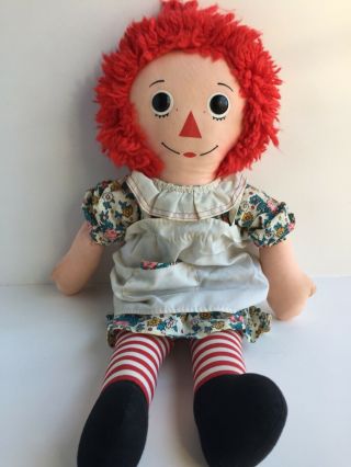 Vintage Knickerbocker Raggedy Ann Doll 18 - 19 Inches M Clothing 1970’s
