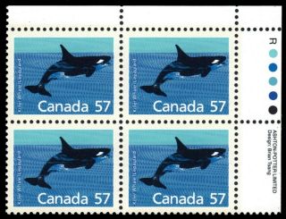 Canada 1173ii - Killer Whale " 1988 Fluorescent Rolland Paper " (pb21716) $35