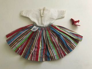 Vintage Little Miss Revlon Doll Dress Tagged 9121 Gay Striped Dress