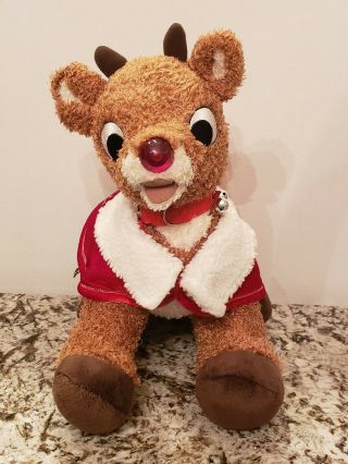 Build A Bear Rudolph The Red Nosed Reindeer Plush Christmas Talking Rare.