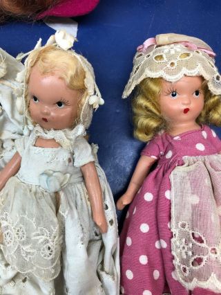 5.  5” Vintage Nancy Ann Storybook Dolls Assorted Set Of 5 Dolls All Bisque 1C 2