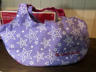 American Girl Two 2 Doll Carrier Tote Bag Purple Pink White Stars