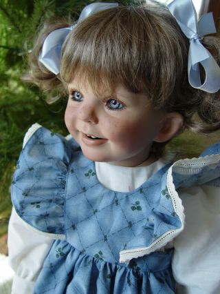 Artist Porcelain Doll From Donna Rubert Sculpt.  30 " Tall Complete With Stand.