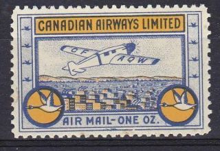 Canada,  Airmail Label,  Canadian Airways Ltd.