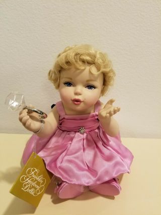 Franklin Marilyn Monroe Baby Porcelain Doll In Pink - With Ring.