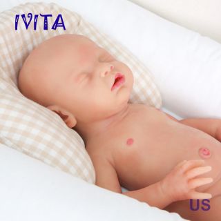 Ivita 18  Full Body Soft Silicone Baby Eyes - Closed Boy Sleeping Reborn Doll