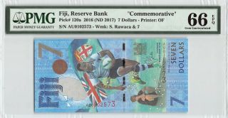 Fiji 2016 (nd 2017) P - 120a Pmg Gem Unc 66 Epq 7 Dollars Commemorative