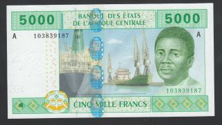 Gabon 5000 Francs 2002 Au - Unc P.  409a,  Banknote,  Uncirculated