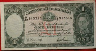 1942 Australia 1 Pound Circulated Note