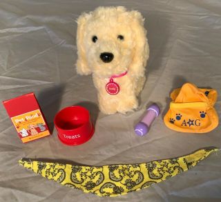Retired American Girl Doll Pet Golden Retriever Honey With Accessories