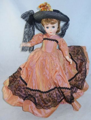 Rare 18 " 1950s Nancy Ann Style Show W Black Hat And Lace H363f