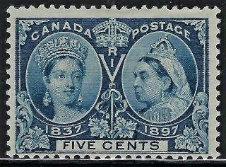 Canada 1897 Scott 54 Mint/lh,  Fog,  5c " Jubilee " Overall: Fine