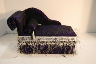 Monster High Doll Ooak Couch Chaise Lounge Chair For Dolls Purple Spider Web