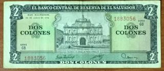 2 Colones Banco Central De Reserva De El Salvador