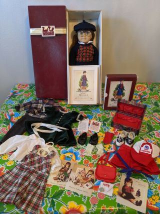Retired American Girl Doll Molly Mcintire W/ Outfits,  6 Books,  Accessories