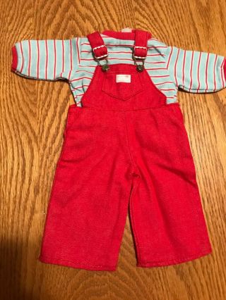 Pleasant Company American Girl Doll Vintage Red Overalls Set Clothing