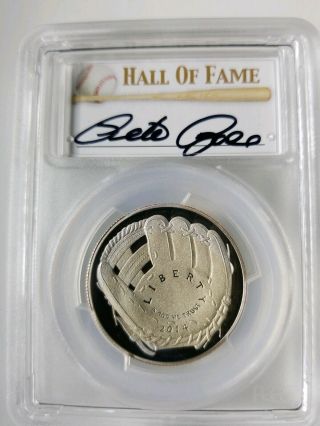 2014 S 50c Clad Baseball Hall Of Fame Pcgs Pr69dcam Pete Rose Autographed